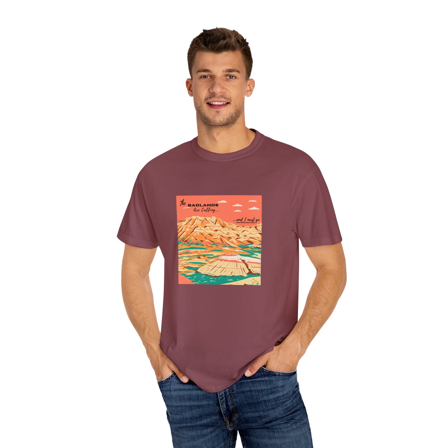 The Badlands are Calling Eastern Montana Unisex Tee graphic tee badlands