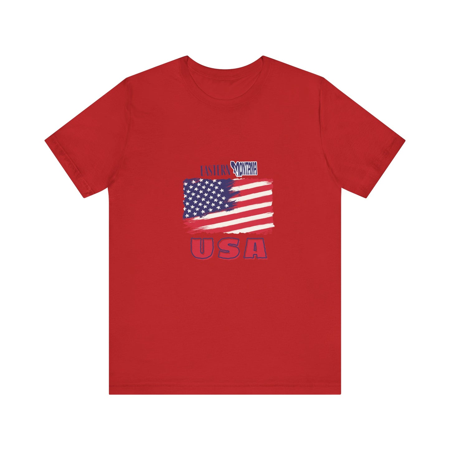 Eastern Montana USA Patriotic Unisex T-Shirt with USA Flag Design, Casual Tee, Summer Outfit, Fourth of July Shirt, Gift for Veterans, Americana Apparel