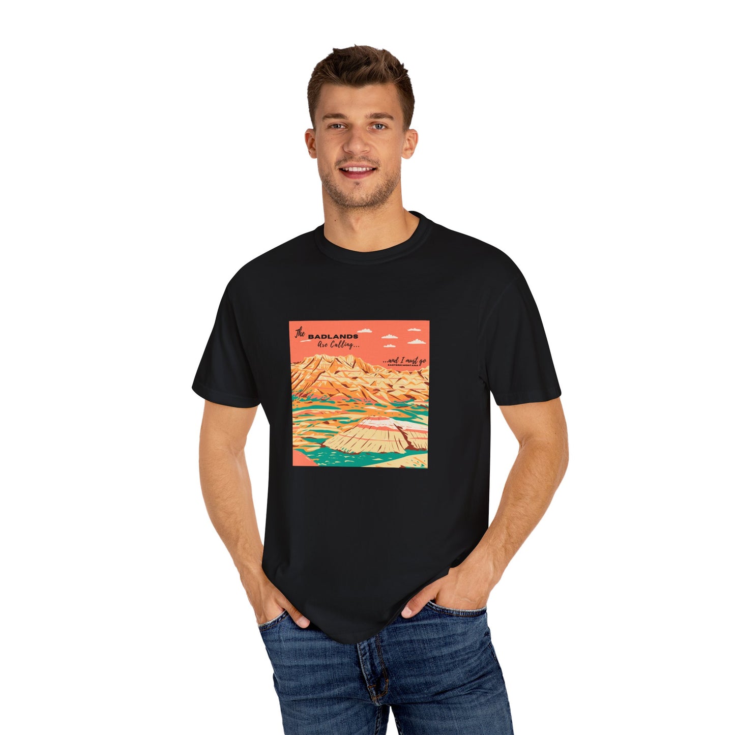 The Badlands are Calling Eastern Montana Unisex Tee graphic tee badlands