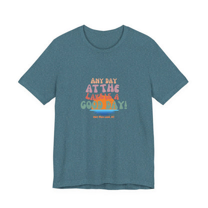 Summer Vibes Short Sleeve Tee - Any Day at the Good Vibes, Beachwear, Vacation Shirt, Casual, Gift for Her, Relaxed Fit