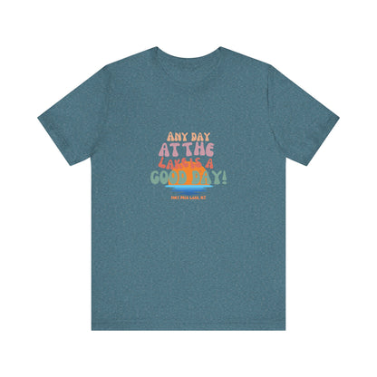 Summer Vibes Short Sleeve Tee - Any Day at the Good Vibes, Beachwear, Vacation Shirt, Casual, Gift for Her, Relaxed Fit