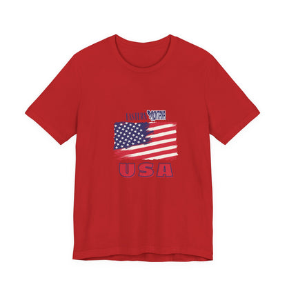 Eastern Montana USA Patriotic Unisex T-Shirt with USA Flag Design, Casual Tee, Summer Outfit, Fourth of July Shirt, Gift for Veterans, Americana Apparel