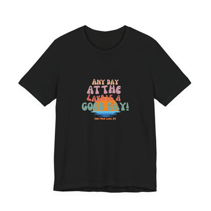 Summer Vibes Short Sleeve Tee - Any Day at the Good Vibes, Beachwear, Vacation Shirt, Casual, Gift for Her, Relaxed Fit