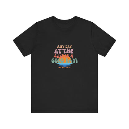 Summer Vibes Short Sleeve Tee - Any Day at the Good Vibes, Beachwear, Vacation Shirt, Casual, Gift for Her, Relaxed Fit